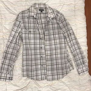 White flannel button down